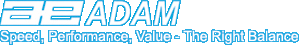 Adam Equipment logo; AE ADAM Speed, Performance, Value - The Right Balance